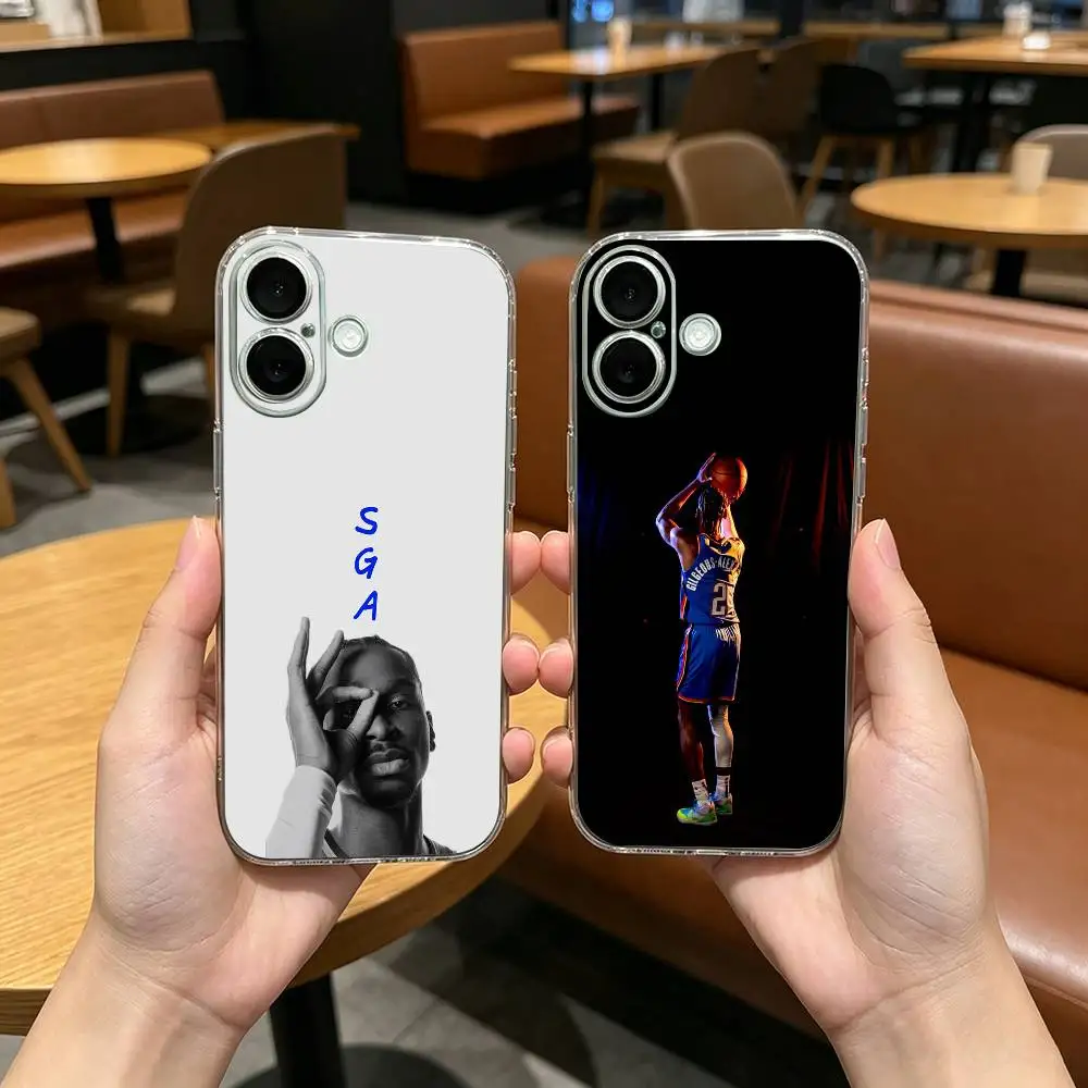 

Shai Gilgeous Alexande Transparent Shockproof Phone Case For iPhone 17,16,15,14,13,12,11 Plus,Pro Max