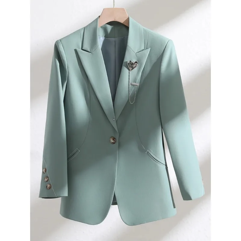 Ladies Women Suit Blazer Formal Office Jacket Female Single Button Full Sleeve Coat Business Work Outfit