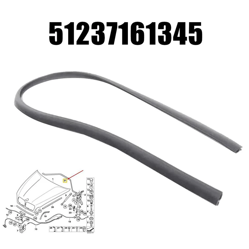 

A36T-Car Engine Hood Sealing Gasket For BMW E70 E71 E72 51237161345 Rubber Seal Strip Protection Decoration Component