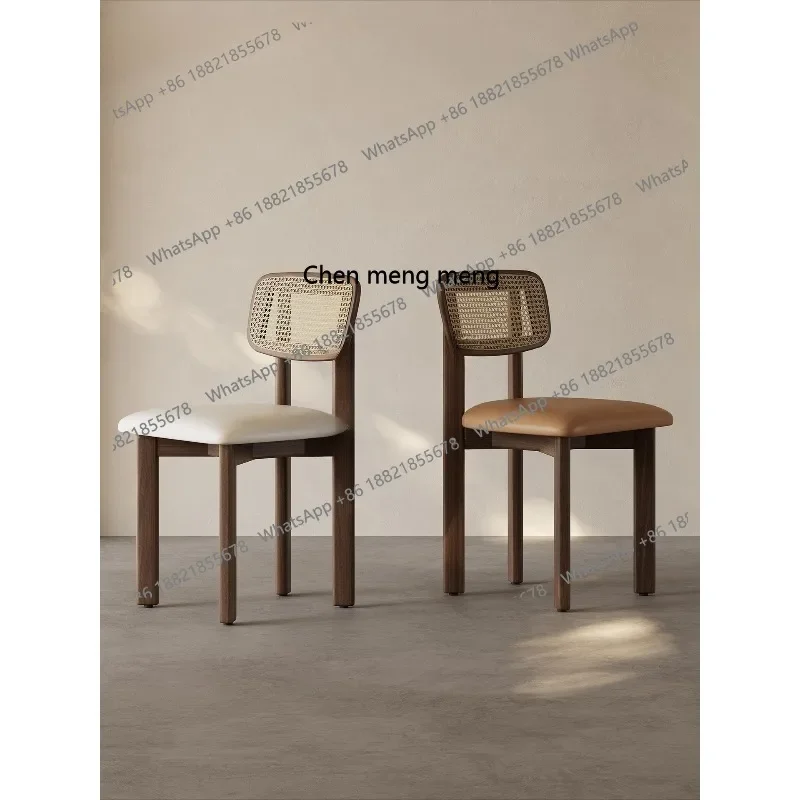 

Retro simple dining table stool back chair living room wood chair solid wood