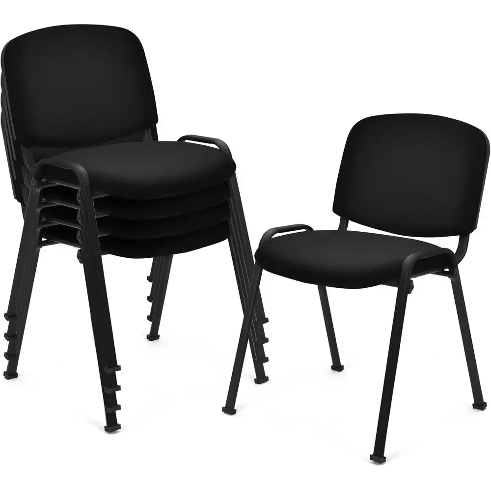 5-Piece Stackable Padded Ergonomic Chairs for Office, Meeting Rooms, Waiting Areas, and Churches