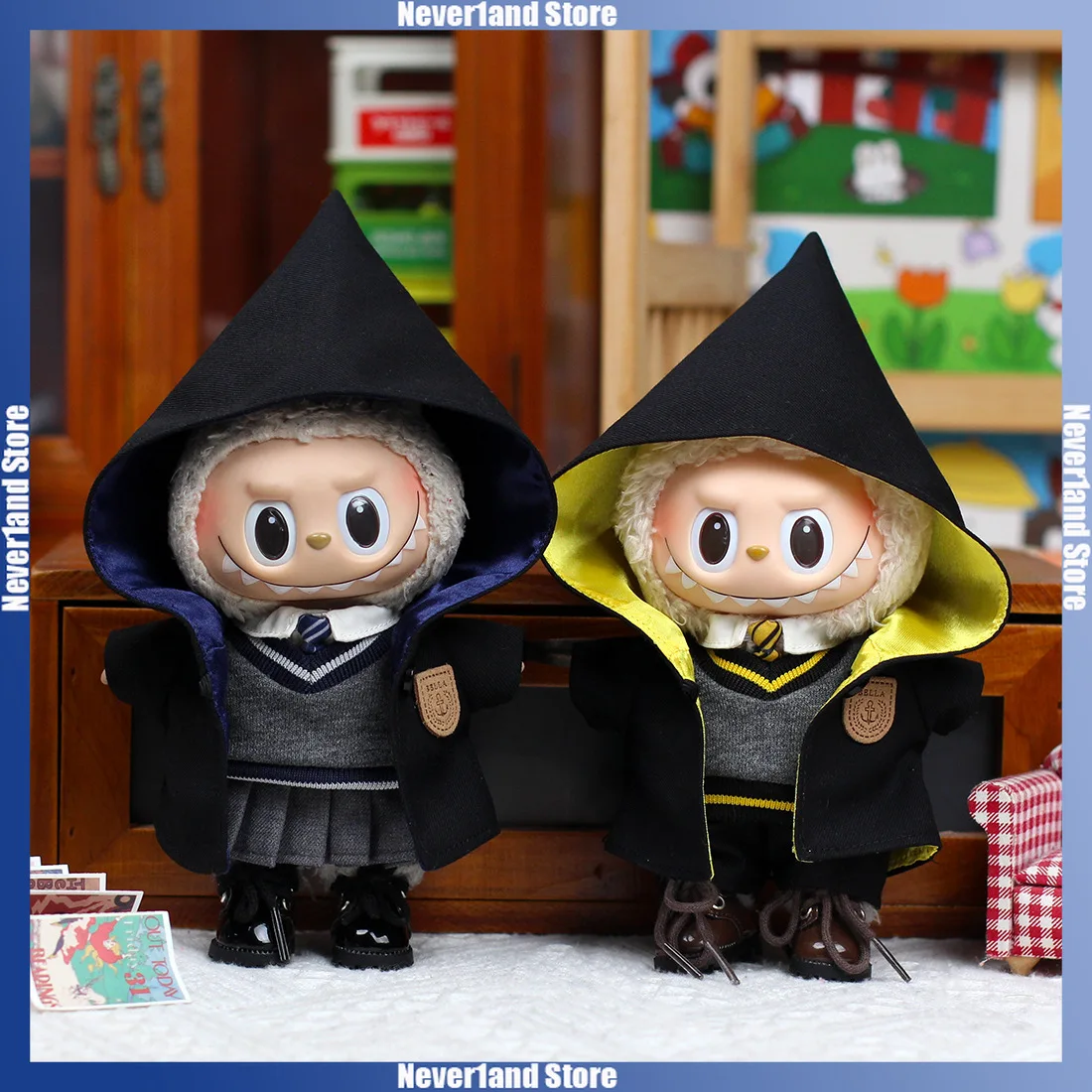 

Горячая одежда Labubu, школьный волшебный костюм, милый волшебный плащ, униформа, комплект из 5 предметов, мини-плюшевая кукла, одежда, модные аксессуары для кукол