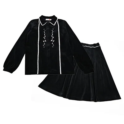 Familien-Partnerlook: Neues Shabbos-Velours-Set für Kinder – Mädchenkleid, Jungen-Oberteil, Baby-Overall mit Blumenstickerei und Schleife – Detail 14