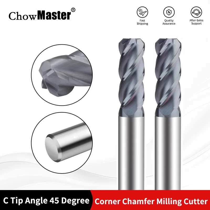

Концевая фреза с фаской из твердого сплава Chowmaster типа C 45. ° Угловая фреза из карбида вольфрама для металлических инструментов с ЧПУ 3-12 мм
