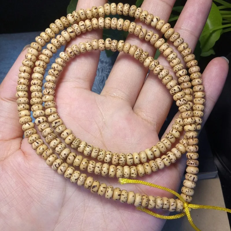 Hainan Natural Golden Seed Mini - Bodhi , Chicken Oil Yellow Aged Star-Moon Beads 3*5 Multi-loop Women's Bracelet