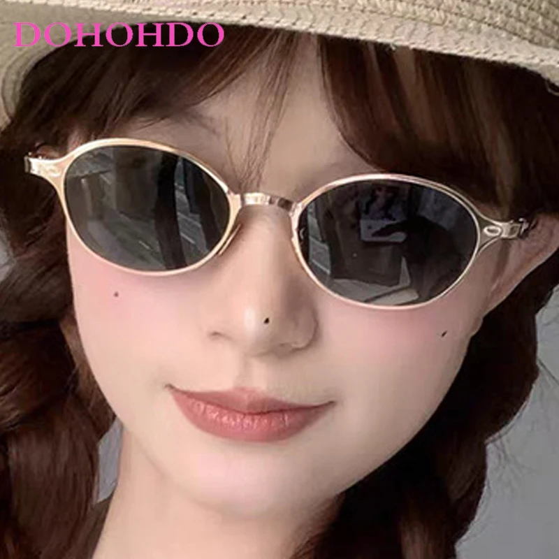 

Vintage Classic Small Frame Metal Oval Sunglasses Women Luxury Brand Designer Men Outdoors Driving Travel Shades Lentes UV400