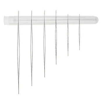 12pcs מחט שרפת להגדיר מחטים עין גדולה עבור חרוזי זרעים עם בקבוק עבור תכשיטים מעטרים