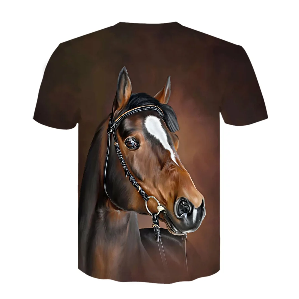 Summer Hot Sale Animal Horse graphic t shirts Men Fashion Personality 3D Printed Tees Tops Casual O-neck Short Sleeve T-shirt