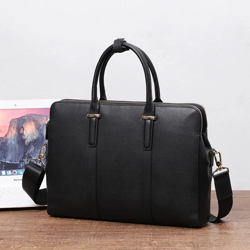 New Design Men Bag Genuine Leather Briefcase Men Handbag Tote Bags High Quality Shoulder Bag Male Laptop Bags Office Work Bag