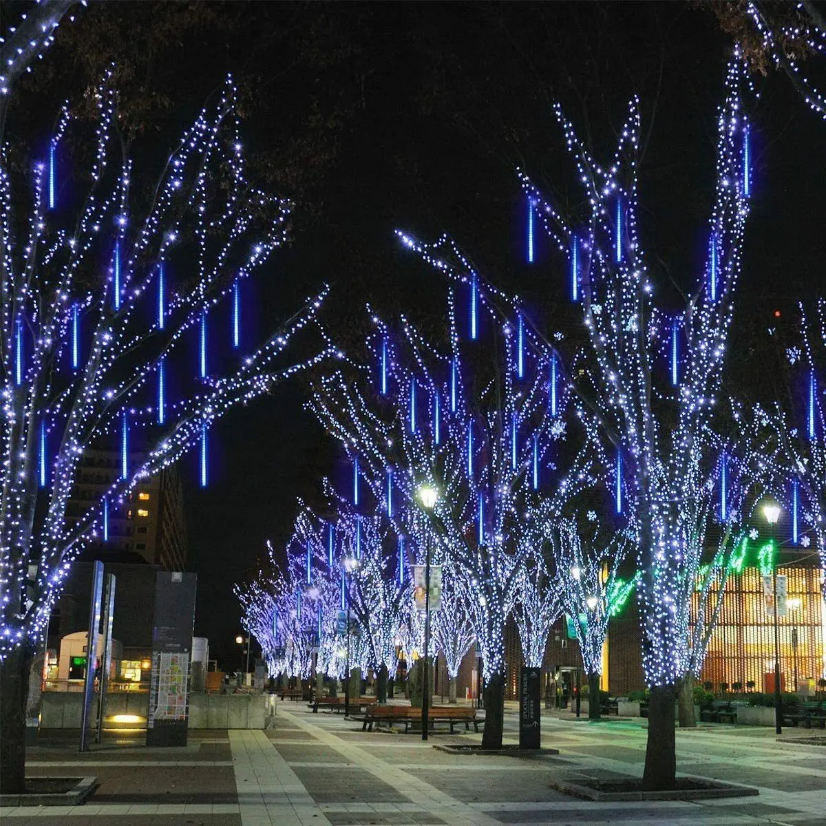 30/50CM LED Meteor duş yağmur ışıkları su geçirmez düşen yağmur damlası peri dize işık noel tatil parti veranda dekor için LED