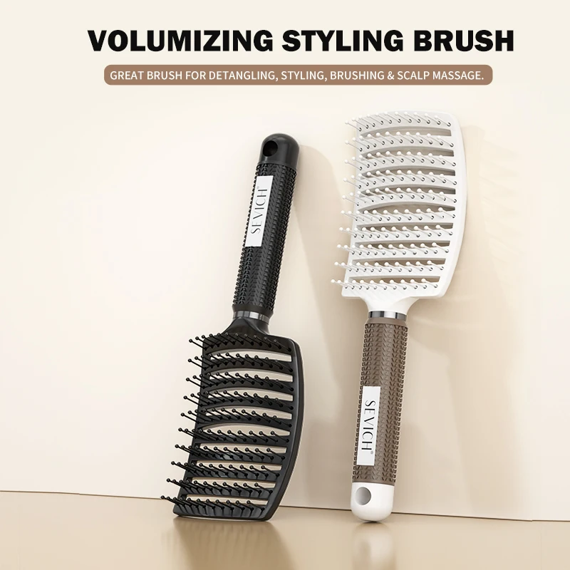 

Расческа для укладки волос с изогнутыми корнями, пушистая, с большим изгибом, расческа для укладки волос, массажная расческа для мужчин и женщин, портативная расческа для волос, длинные волосы, вьющиеся, магия