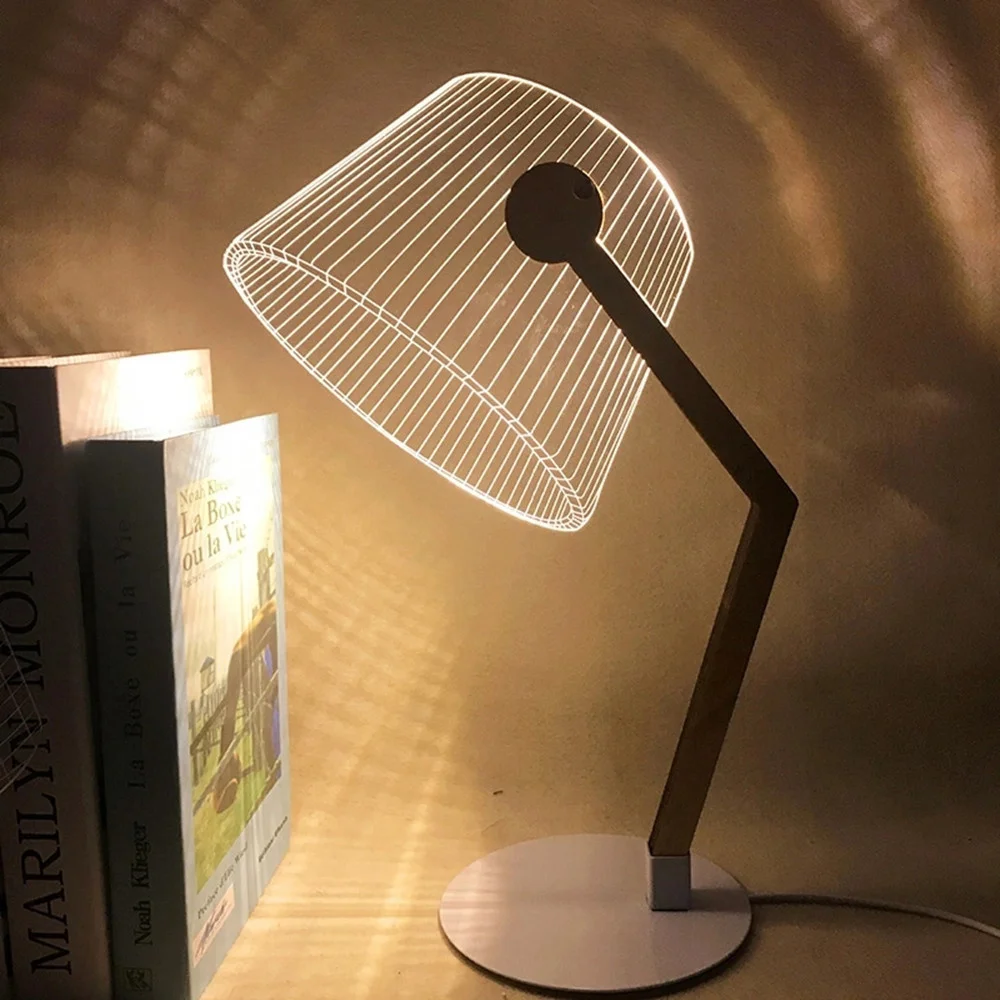 Lampada da tavolo creativa in acrilico 3d con luce notturna a Led in stile nordico semplice lampada da tavolo con decorazione da comodino Fr124