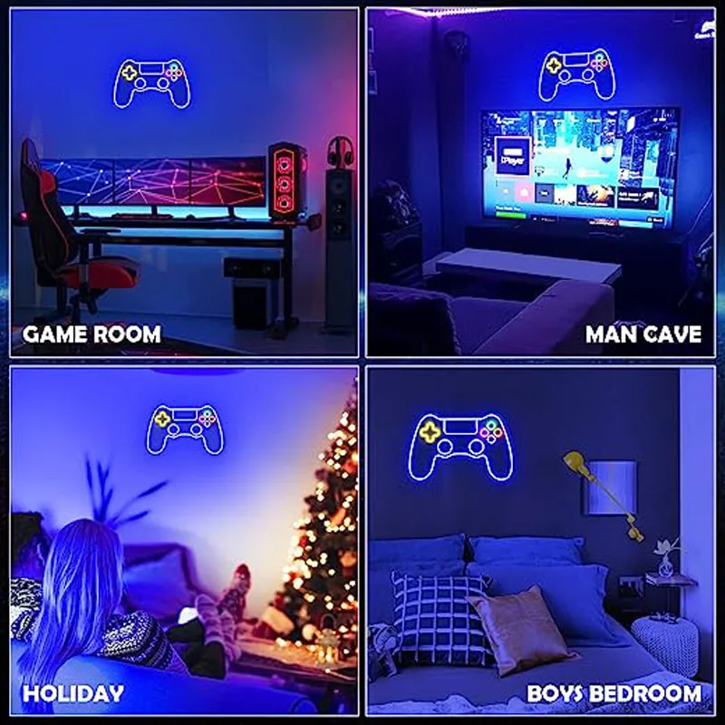 New Neon Game Shape LED USB Power Supply Neon Sign Bedroom Children\'s Game Area Party Wall Holiday Halloween Christmas Gift