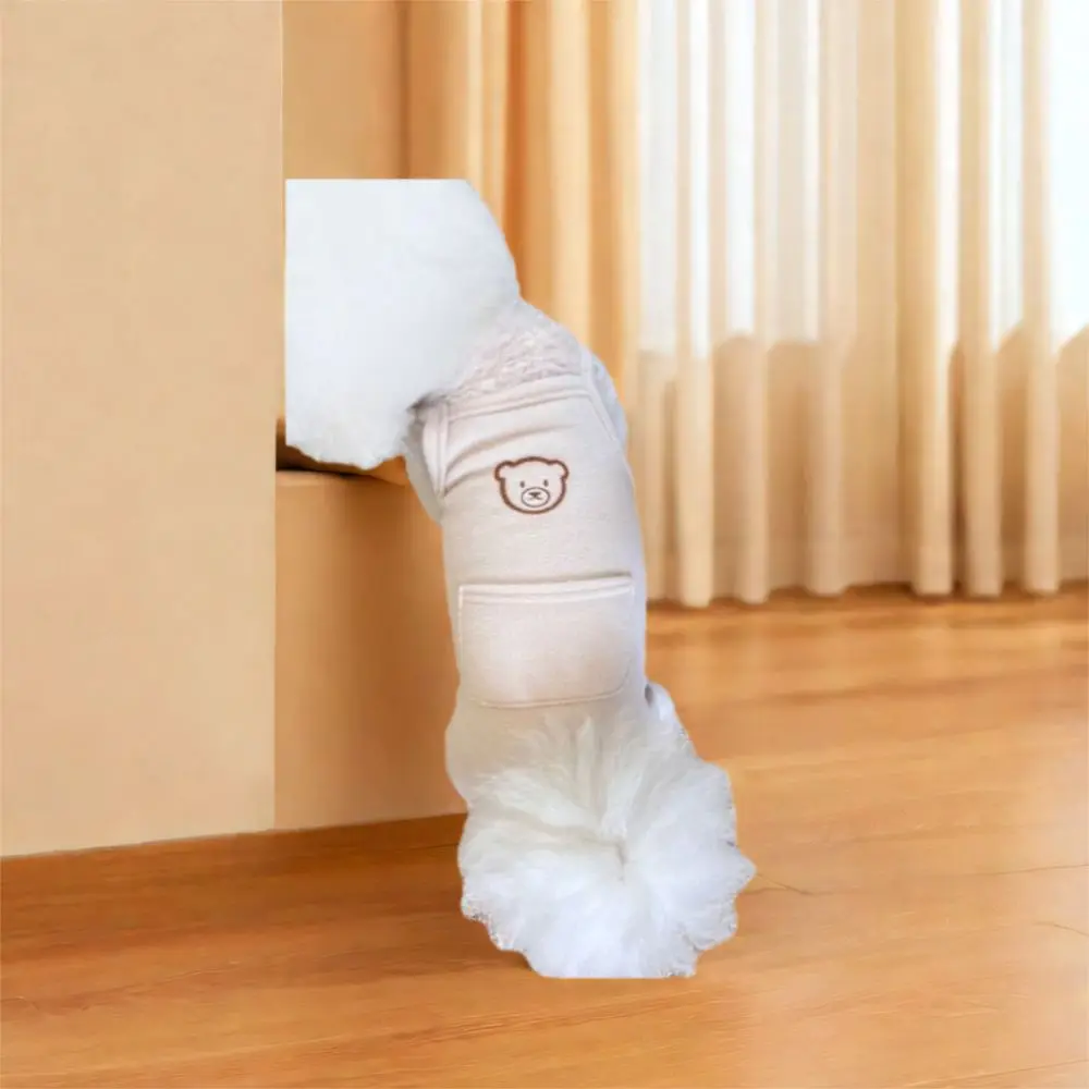 مستلزمات الحيوانات الأليفة، سراويل ناعمة بحزام للحيوانات الأليفة، بيجامات للكلاب قابلة للتنفس، نمط كرتوني، بدلة للكلاب للجرو والقطط #1