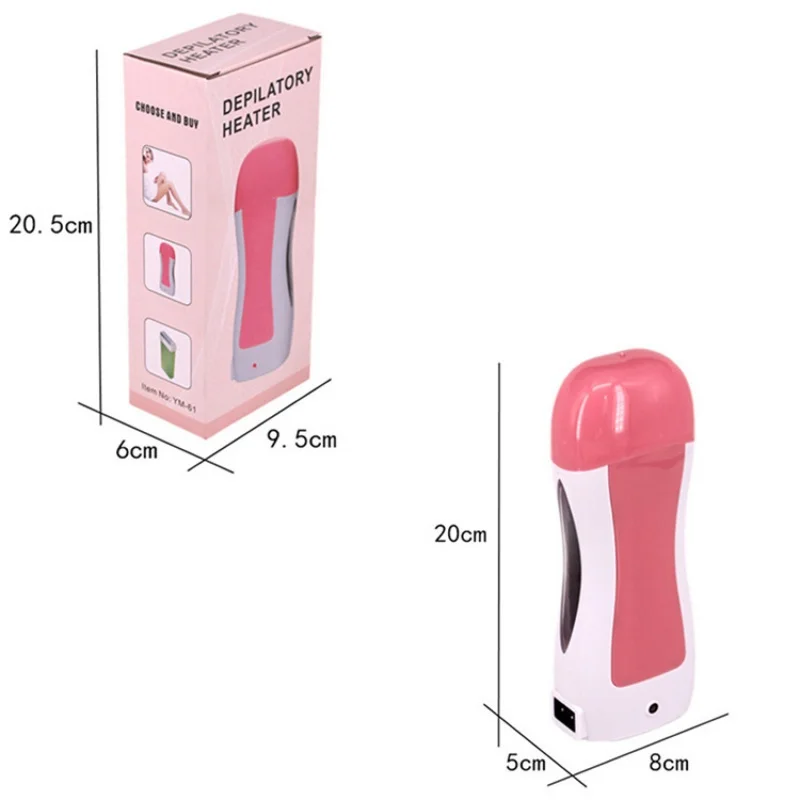 Depiladora de cintura pequeña rosa para belleza de uñas, calentador de cera, máquina de disolución de cera única con ranura transparente