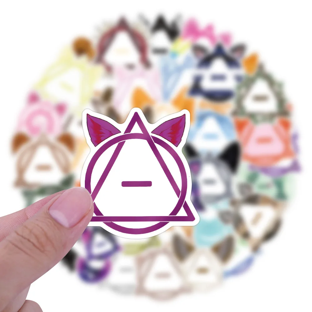 

52PCS Therian Symbol Stickers Animal Ears Theta Delta Therian Otherkin Decorative Gift Phone Case Waterproof Stickers Kids Toy