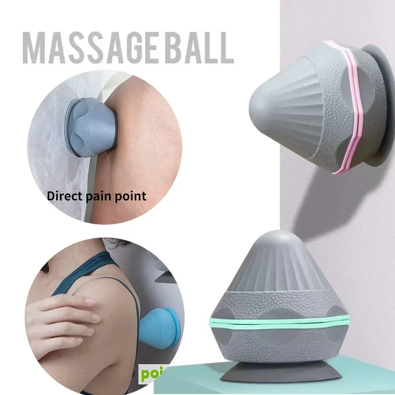 Cono de masaje de silicona, Bola de adsorción sólida, Psoas, columna torácica, escápula, pie, Yoga, liberación muscular, aparato de masaje para