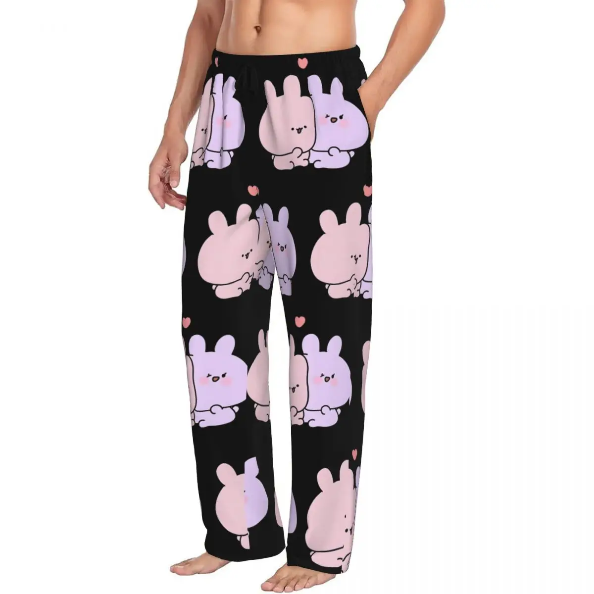Custom Asamimichan Pajama Pants Sleepwear Men's Elastic Waistband Asamimi and Anemimi Sleep Lounge Bottoms with Pockets