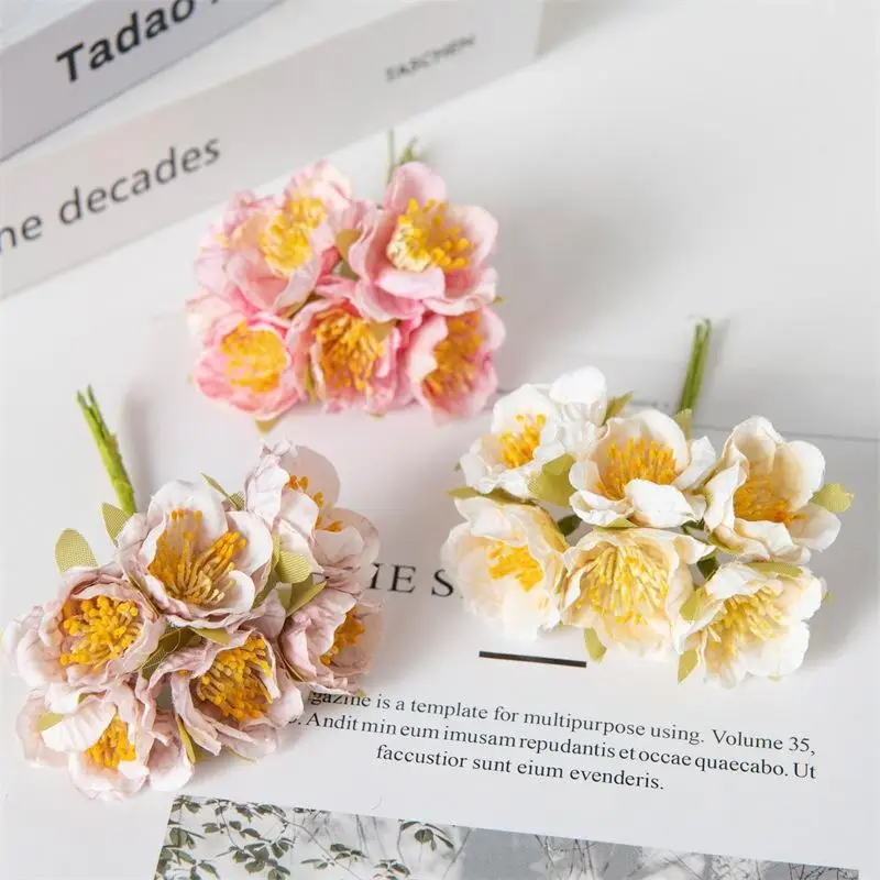 Künstliche Blumen für die Heimdekoration, Seidenblüten, Pflaumenblüten, Festdekoration, Blumenkränze, Hochzeits- und Feiertagszubehör, Geschenk – Detail 3