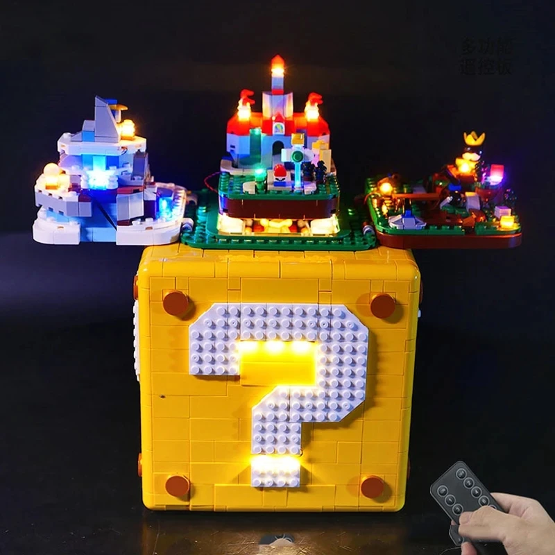 DIY RC LED Light Kit For LEGO 71395 Super Mario 64 Question Mark Block   (Only LED Light,Without Blocks Model)