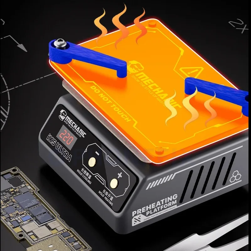 MECCANICO IX5 Piattaforma di preriscaldamento stagno ultradeflagrante per iPhone x-16 Scheda madre Strato Tavolo di saldatura a temperatura costante