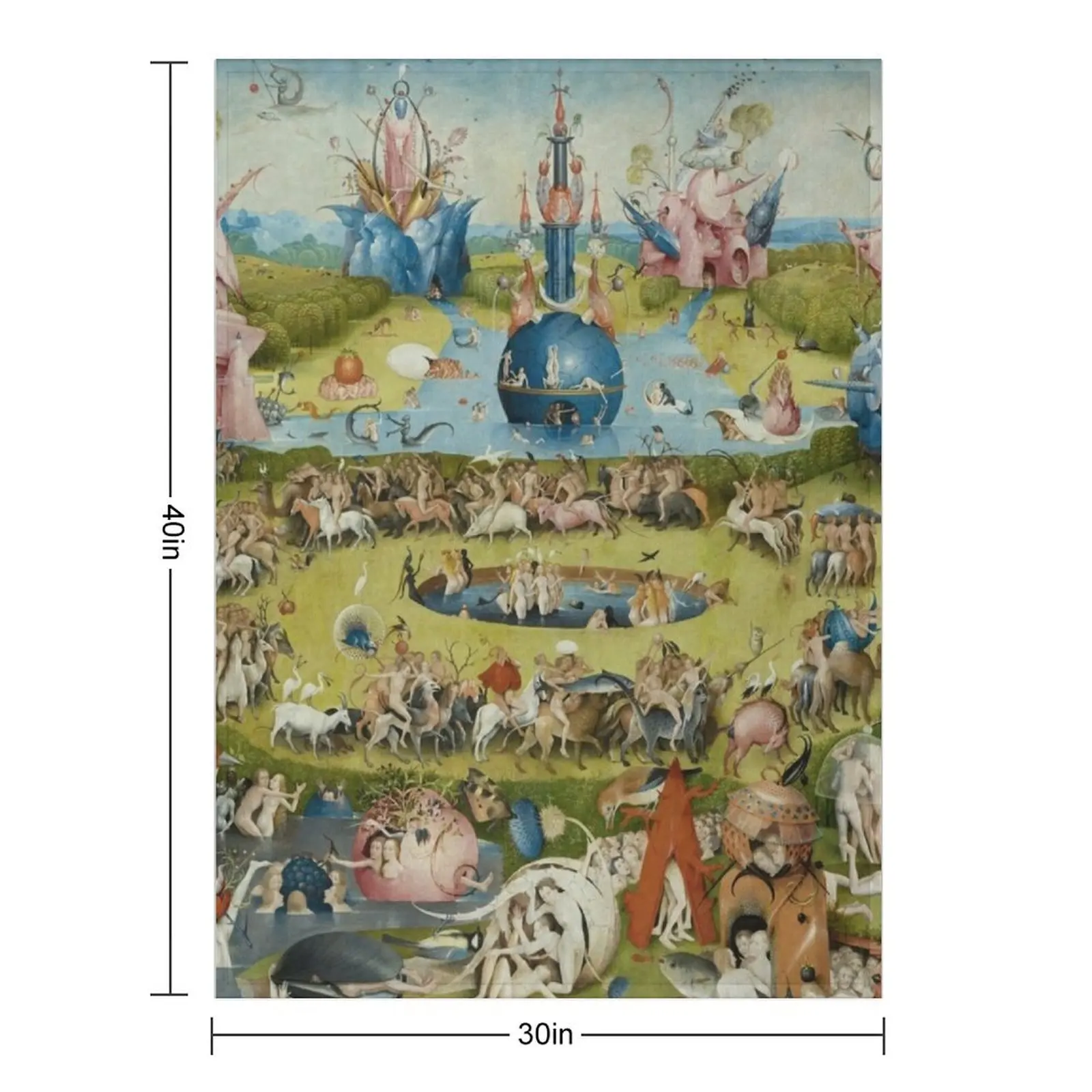 The Garden of Earthly Delights - Hieronymus Bosch Throw Blanket لطيف فاخر وسميك للتخييم، بطانيات فاخرة مصممة