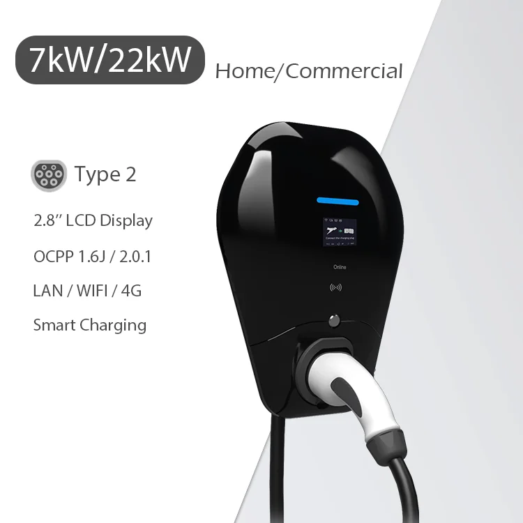 Single/3phase 32A Type-2 electric car charging pile 22kw 11kw 7kw charging stations car charger