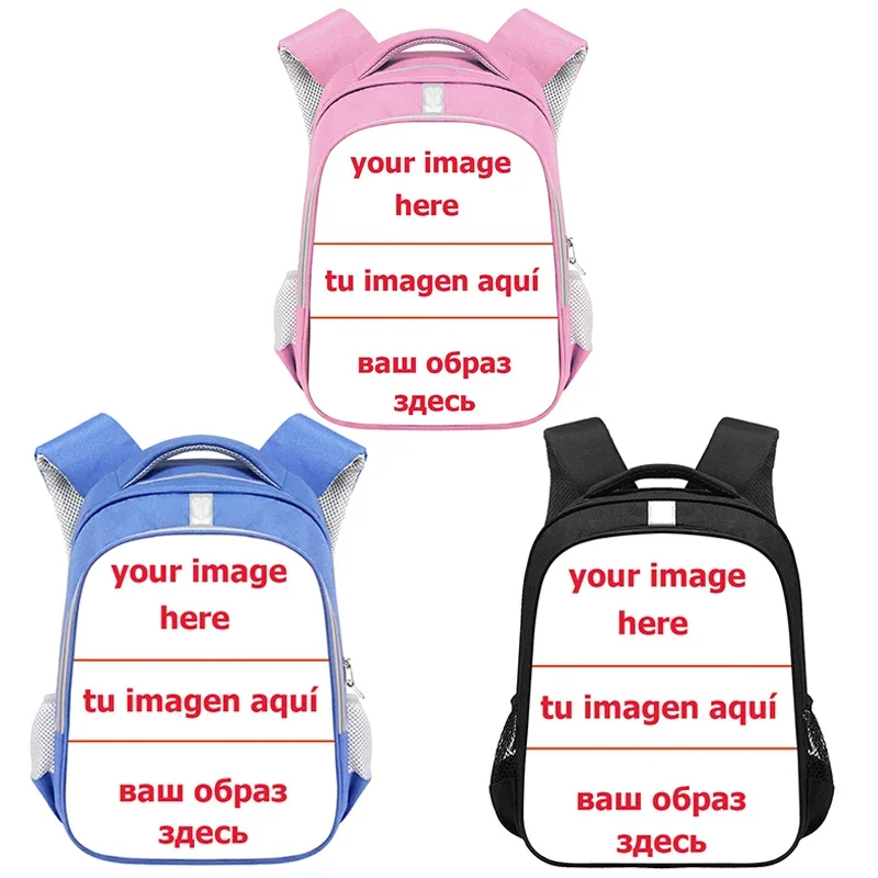 Mochila con logotipo personalizado para niños y niñas, morral escolar con dibujos animados de 14 pulgadas, bolsa de libros para regalo