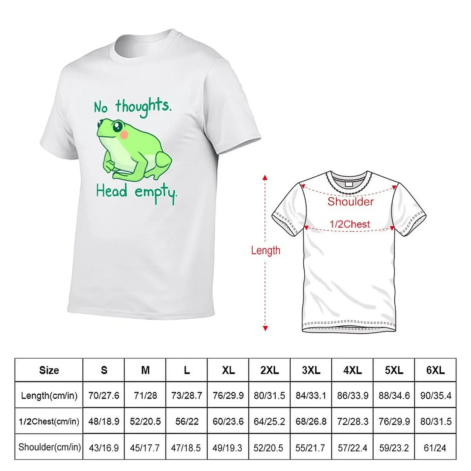 No Thoughts Head Empty Froggy T-Shirt quick drying sweat oversized graphic tee mens designer t shirt