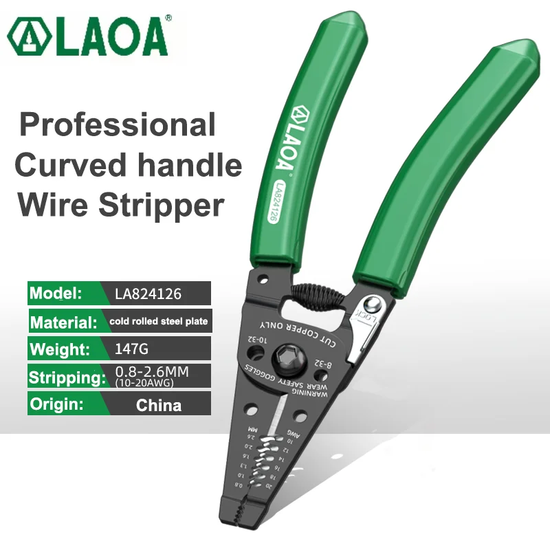 LAOA New Curved Handle Pliers Multifunctional Wire Stripper Quick Wire Cutter Professional Curved Handle Motorcycle Repair Tools
