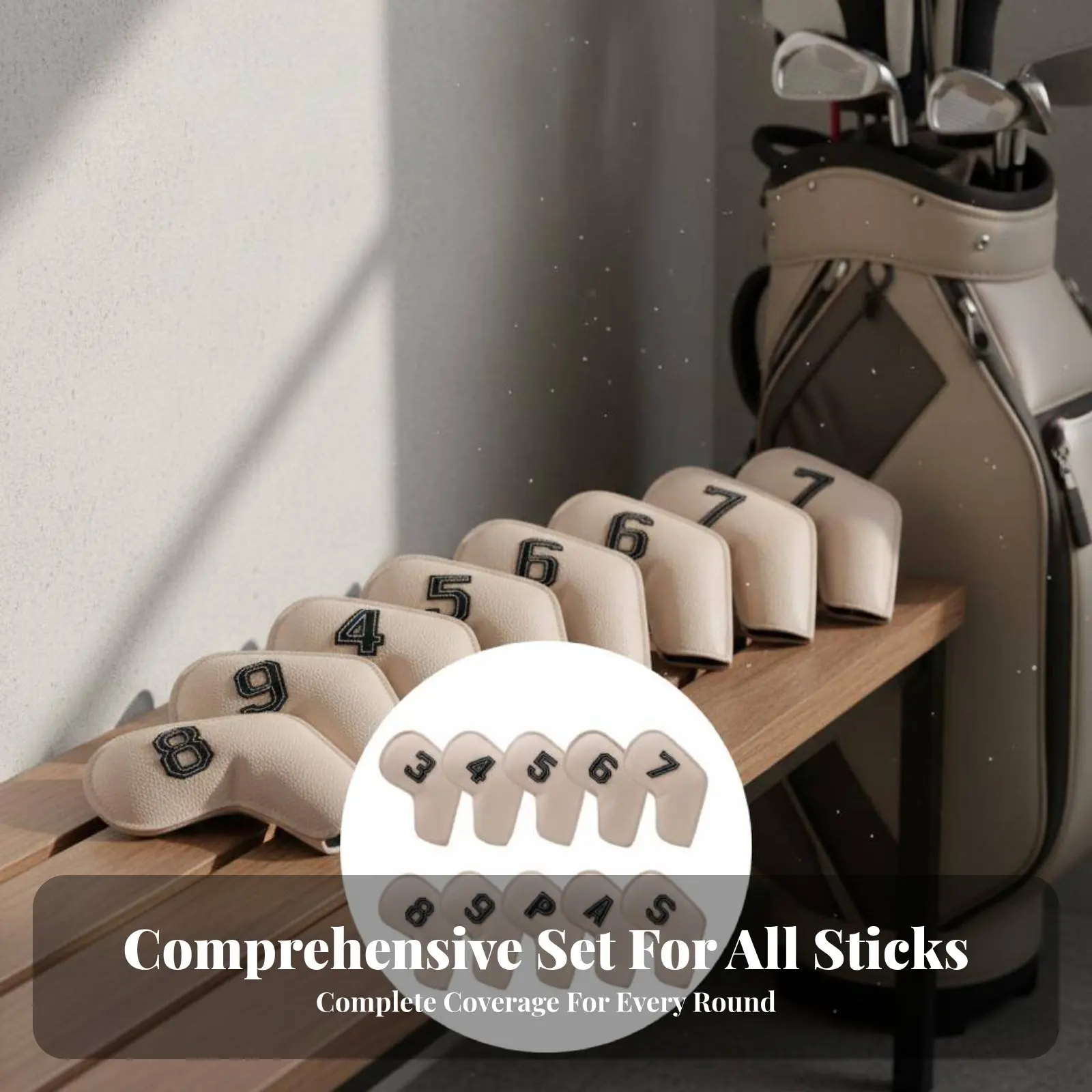 

Набор из 10 чехлов для гольф-клюшек из искусственной кожи, универсальные, с мягкой подкладкой, для спортивных клубов
