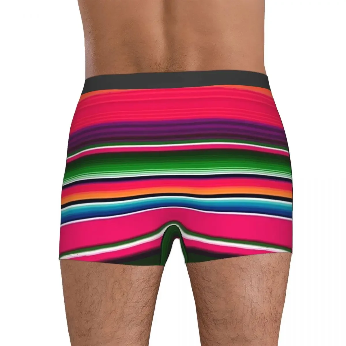 Cueca boxer respirável masculina, boxer listrado, shorts, cobertor mexicano, calcinha de festa serape, roupa íntima masculina, presentes de namorado