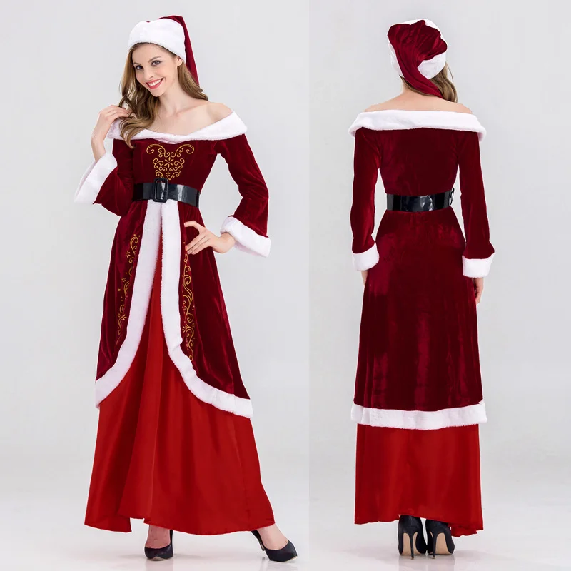 

Santa Woman Clothes Fire Hot Style Costume Christmas Performance