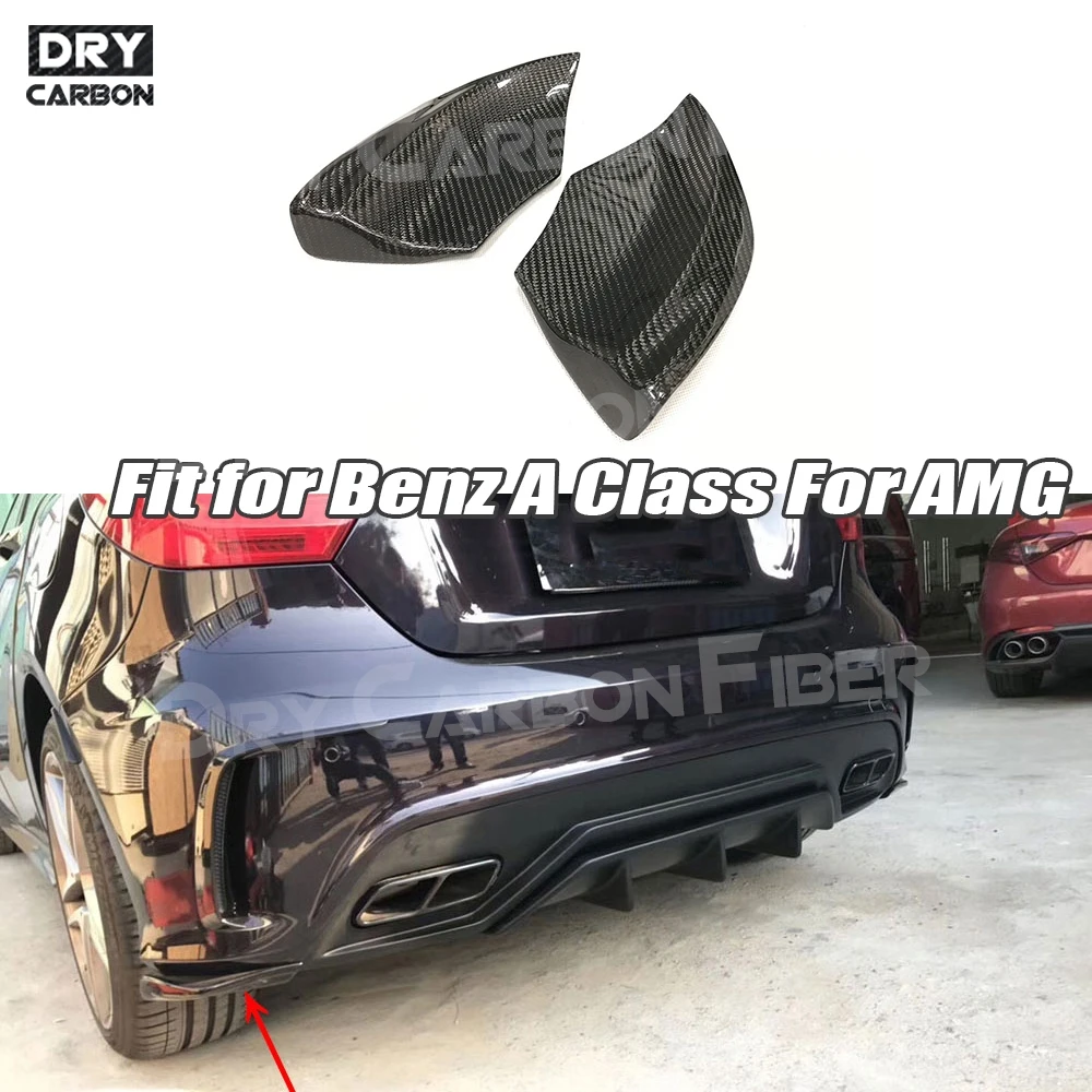 

For W176 Carbon Fiber Rear Bumper Side Splitters Spoiler Canards Fender for Benz A Class A180 A200 A250 A45 AMG 2013-2018