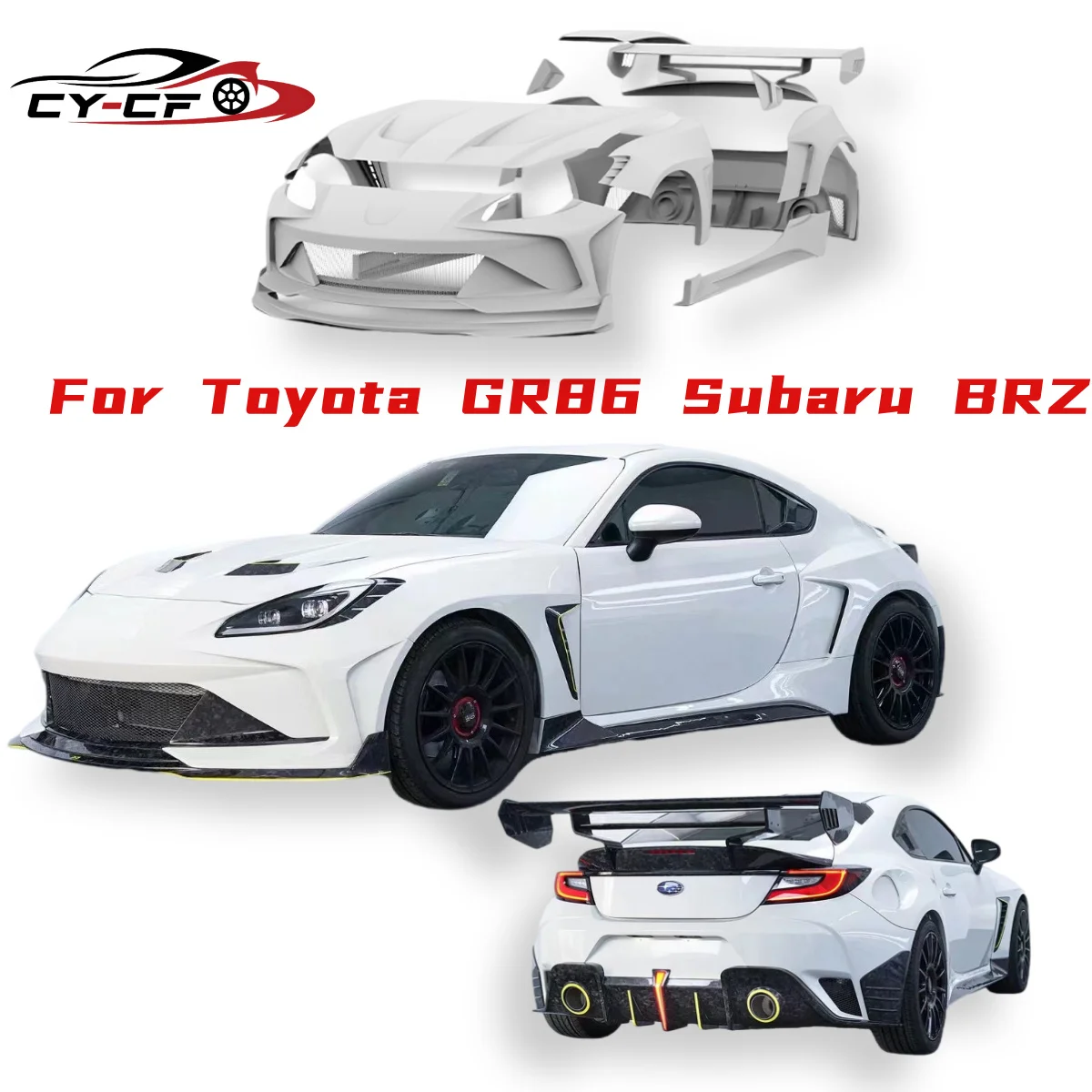 High Quality Robot Wide Body Kit for GR86 Subaru Brz 2022+ Upgrade Auto Part Side Skirt Fender Rear Diffuser Car Parts