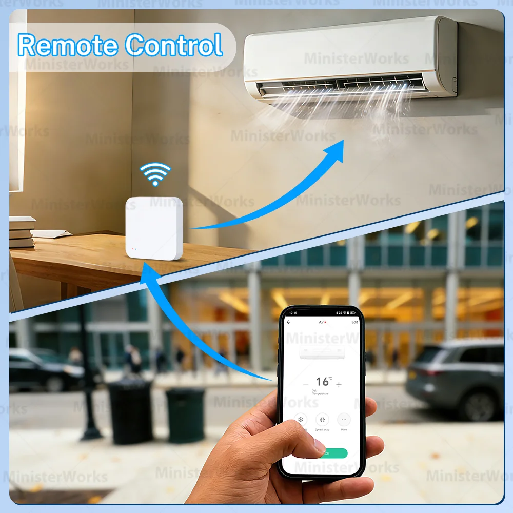 

Умный ИК-пульт дистанционного управления Tuya WiFi с многорежимным шлюзом Zigbee для умного дома через приложение Smart Life, совместим с Alexa и Google Home