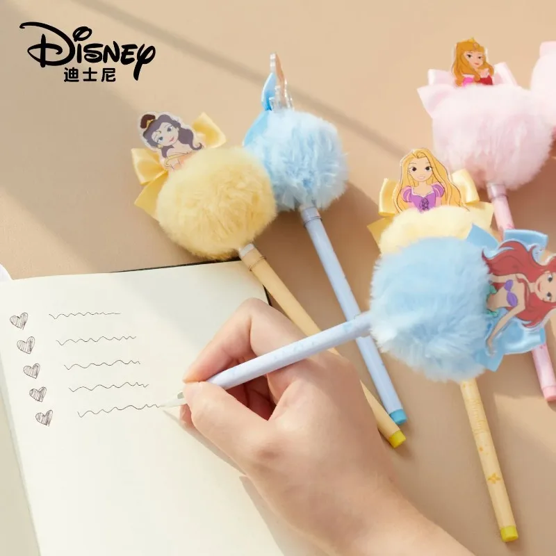 Princess Pom Ballpoint Pens Belle Ariel Cinderella Rapunzel Topped Pens for Girls Stationery for Girls Toys Gift view 3