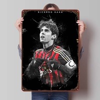 Ricardo Kaka Tinplate Sign Sports Poster Bathroom Decor Custom Metal Signs for Wall Art Decoration Art of Murals Man Cave Retro