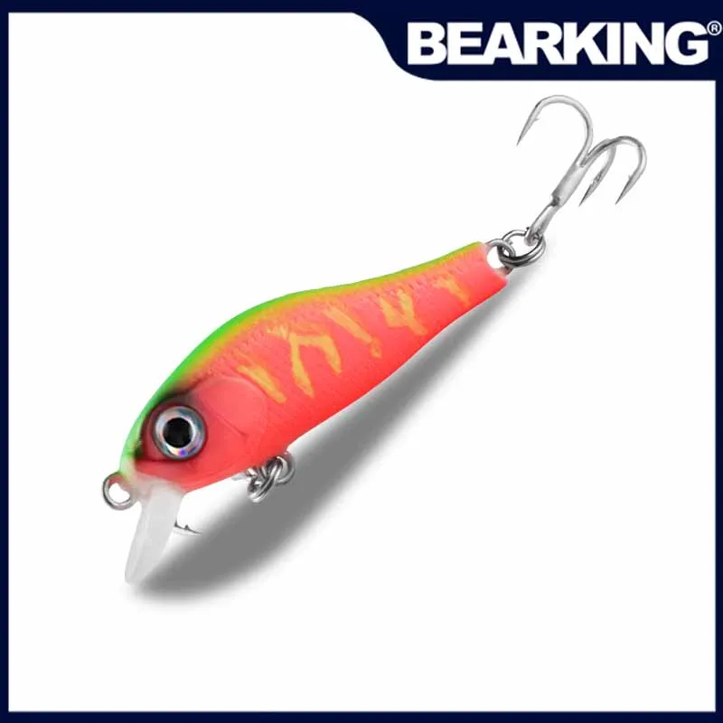 BEARKING 35mm 2.3g Minnow Hard Lure Artificial Lures Bass Pike ABS Wobbler 3D Eyes with 2 Hooks  Fishing Goods Carp Fishing