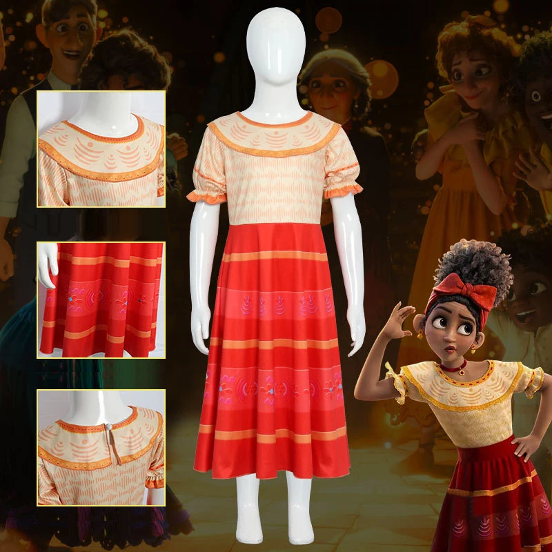 

Dolores Madrigal Cosplay Costume Encanto Children's Cos Anime JK Dress for Children