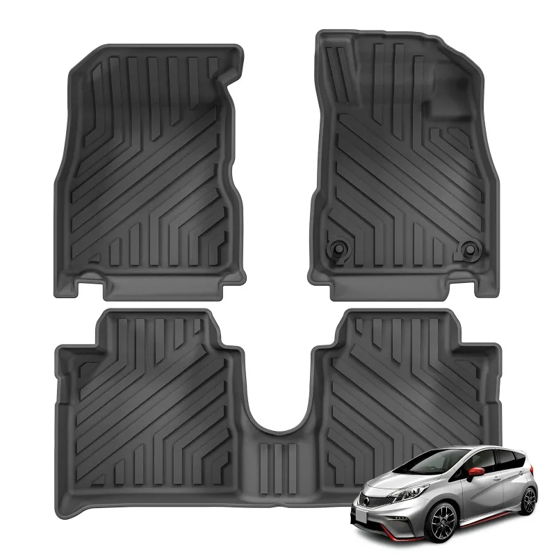 Autofußmatten für Nissan Note E12 Fuel 2012-2019 Rechtslenker TPE 3D Kofferraummatte Allwetter-Zubehör Schwarz – Detail 6