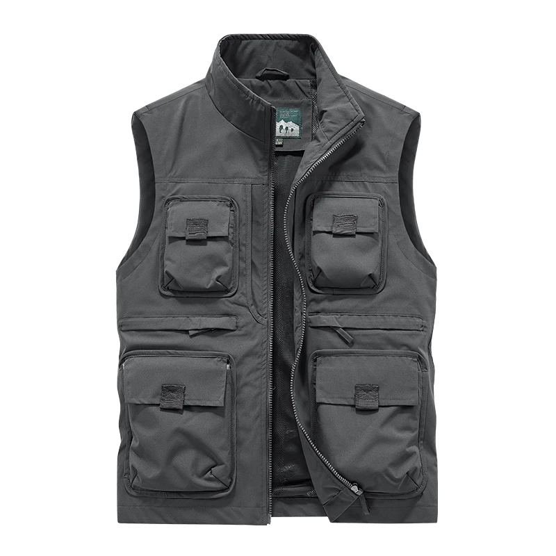 

New Vest Men Outdoor Fishing Breathable Sleeveless WaistcoatMen Spring Autumn Casual Multi Pocket Lightweight Working Jackets
