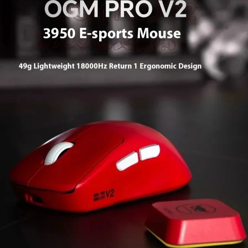 Waizowl OGM Pro V2 Wireless Mouse 3-Mode Paw3950 30000dpi Low Latency Lightweight Customize  Ergonomic E-sports Mouse Gifts