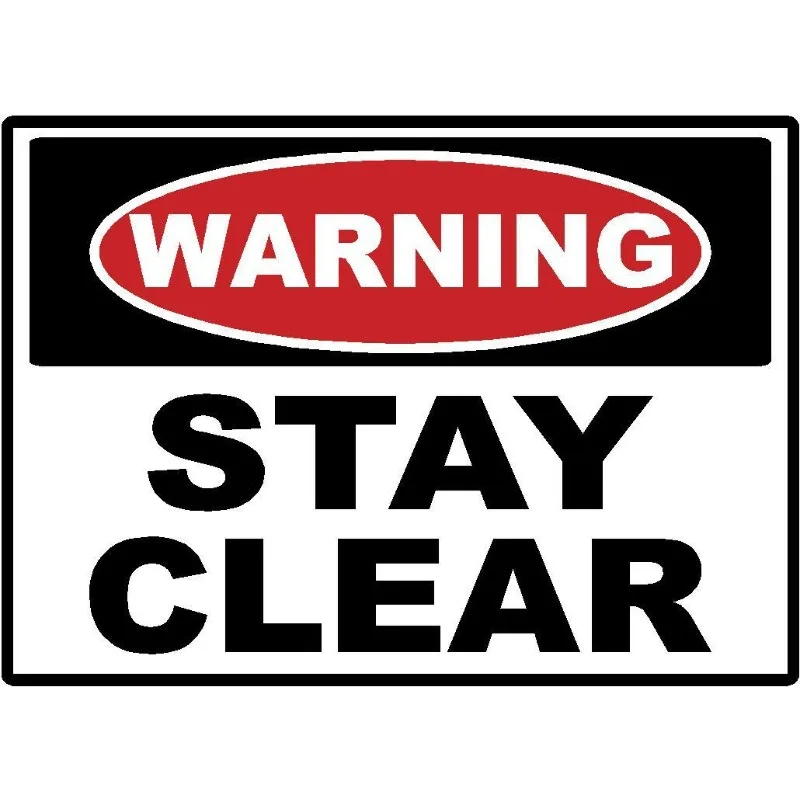 Warning Keep Clear Safety Sign Waterproof Scratch Resistant 15CM PVC Stickers For OSHA Lift Truck Machine