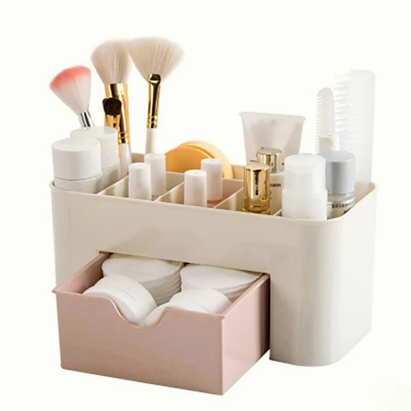 

Nordic Desktop Drawer Cosmetic Storage Box Makeup Brush Organizer Box Jewelry Lipstick Mask Compartment Cosmetic Storage Case