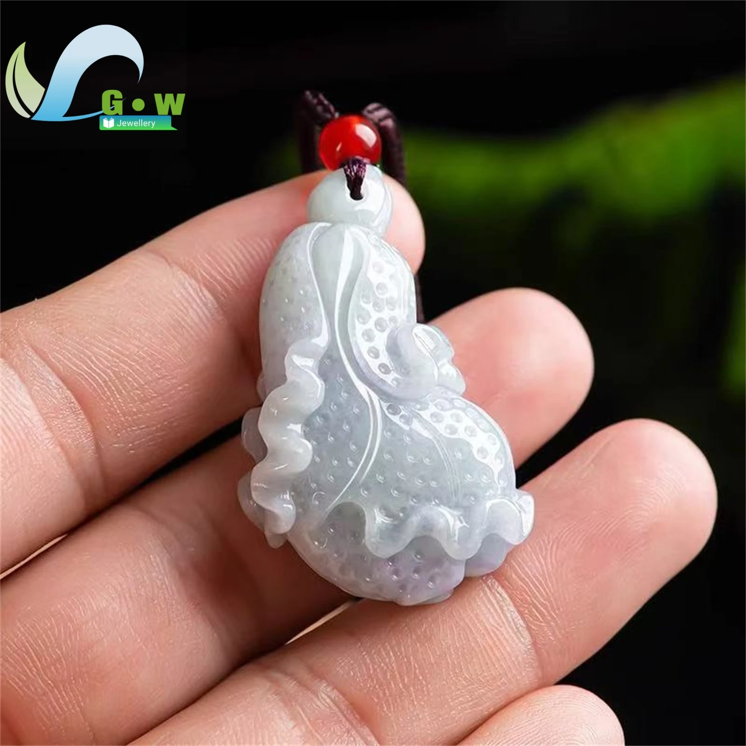 Natural A Grade Jadeite Cabbage Fortune Pendant Icy Hanging Sweater Chain Women's Unisex Ethnic Style Jewelry Gift