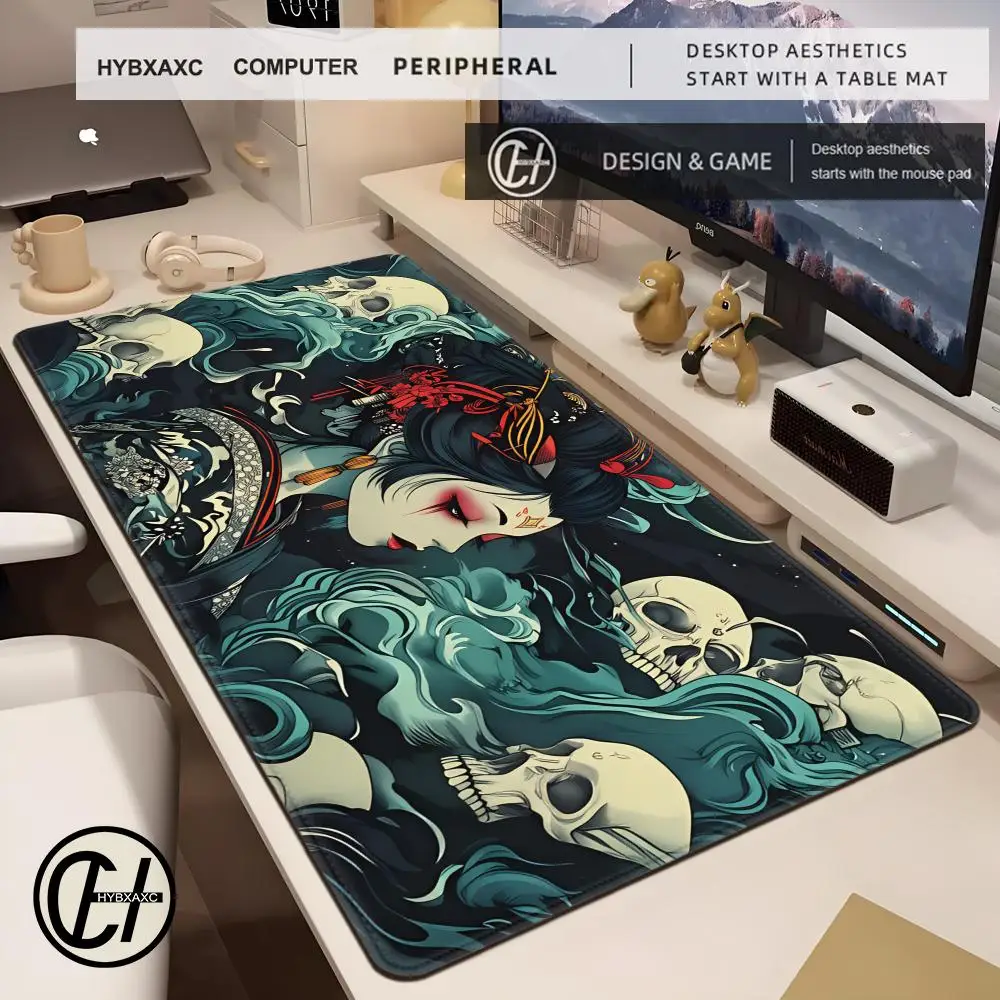 Skull Skeleton Aesthetic Design Mouse Pad Computer Office Table Mats Rubber Anti-slip HD Gaming Keyboard Mousepads Long Desk Mat
