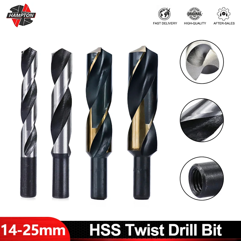 

HAMPTON HSS Twist Drill Bit with Reduced Shank 14 16 18 20 22 25mm Diameter Hole Saw Cutter for CNC Metal Drilling Tool