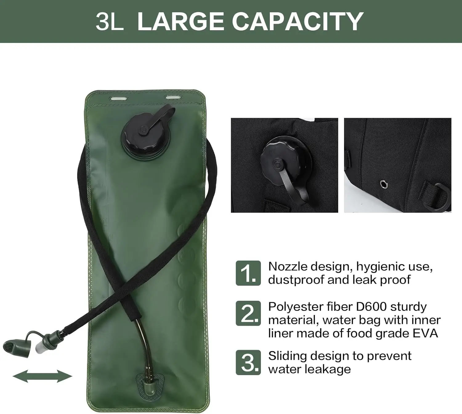 Hydration Backpack，Water Bag for Running，Hydration Vest，Equipped with 3L Hydration Bags,Suitable for Women and Running Backpacks 4