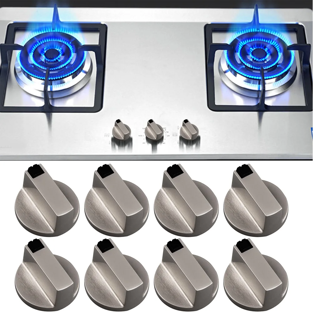 

Behogar 8 PCS 6mm/8mm Metal Silver Gas Stove Cooker Knobs Adaptors Oven Switch Cooking Surface Control Locks Cookware Parts